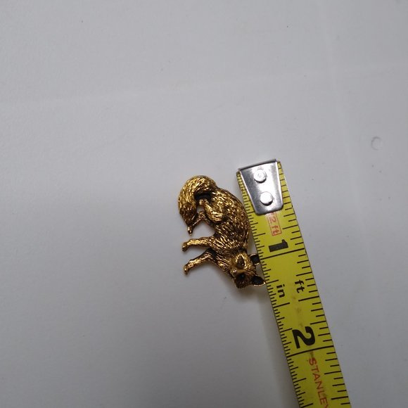 Vintage Lilli Heart Pewter Fox Brooch - Picture 9 of 10